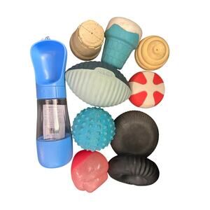 NWOT 10+ Piece Super Chewer Bark Dog Toys Water Food Dispenser